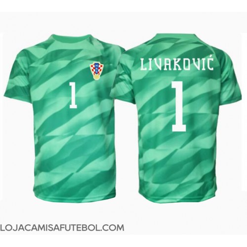 Camisa de Futebol Croácia Dominik Livakovic #1 Goleiro Equipamento Secundário Europeu 2024 Manga Curta